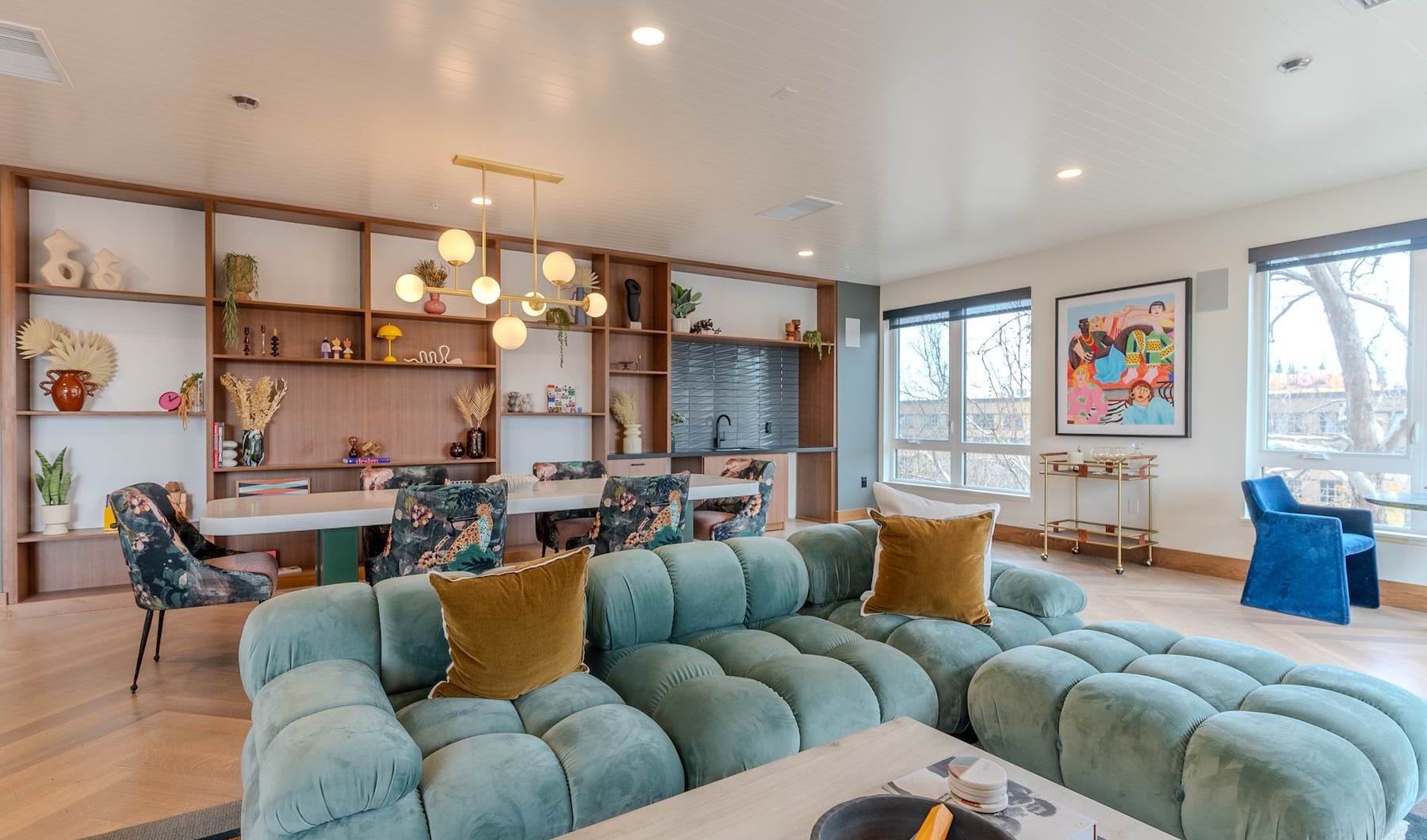 lounge area with modern design and modern seating